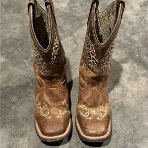 Laredo Brown Leather Cowgirl Boots
